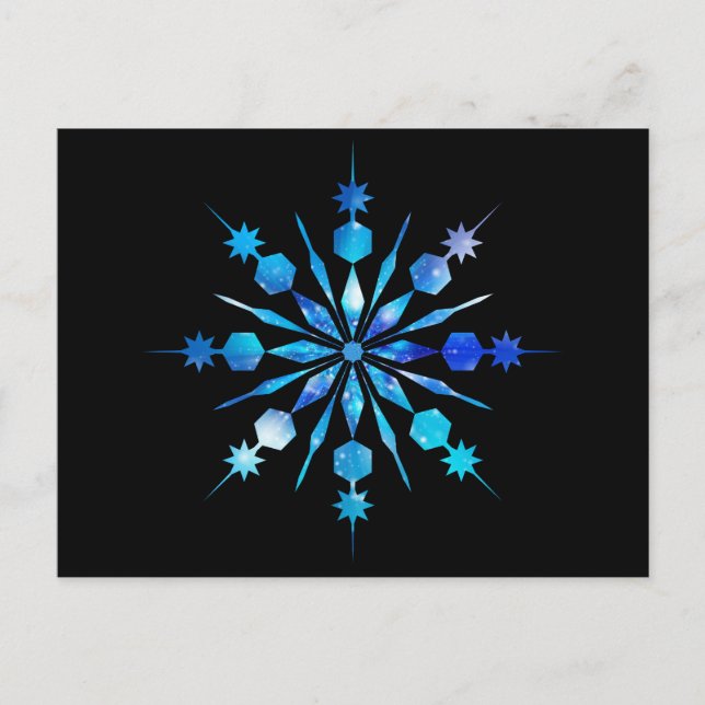 Carte Postale Conception Flocon Bleu (Devant)