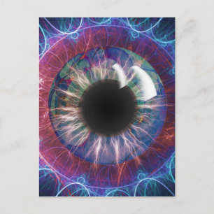 Carte Postale Conception fractale des yeux de Tesla