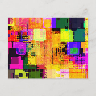 Carte Postale Conception géométrique et multicolore