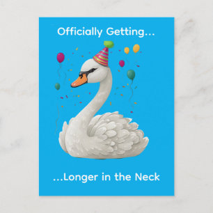 Carte Postale Conception graphique d'anniversaire de cygne graci
