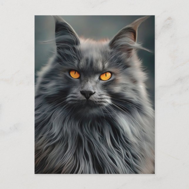 Carte Postale Conception majestueuse de portraits de chats long- (Devant)