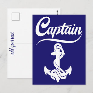 Carte Postale Conception nautique d'ancre de voilier capitaine