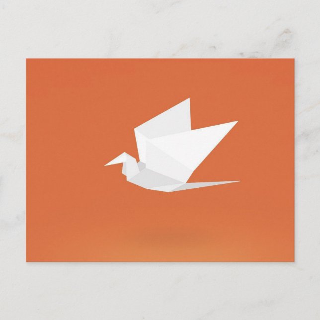 Carte Postale Conception orange de graphique couleur d'oiseau de (Devant)