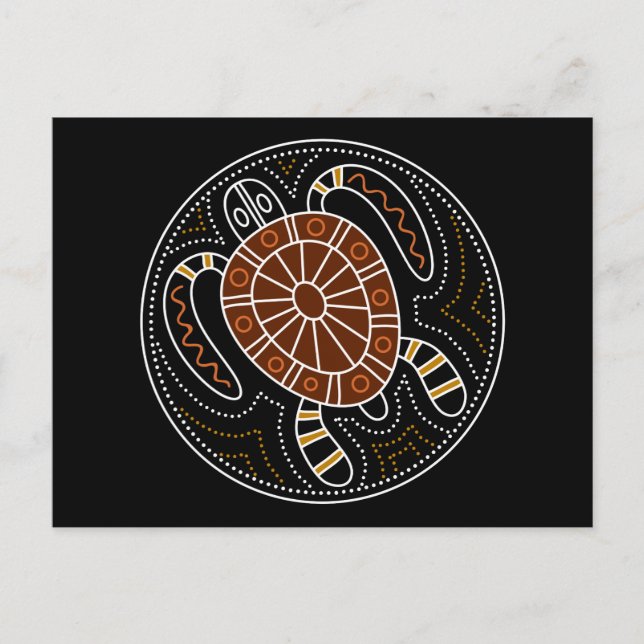 Carte Postale Conception pointillée de tortue (Devant)