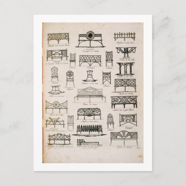 Carte Postale Conception pour les sièges de jardin, de 'A Compen (Devant)