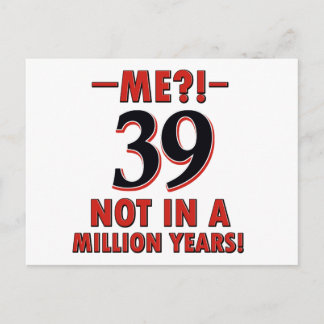 Carte Postale conceptions de 39e anniversaire