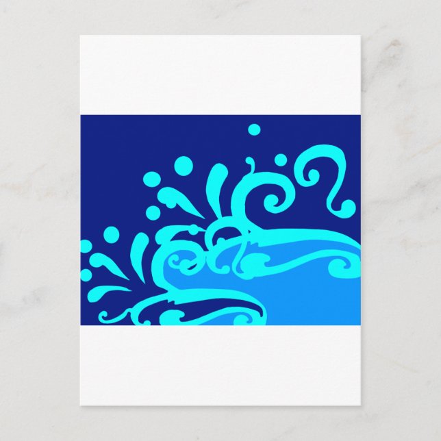 Carte Postale Conceptions modernes de vague bleue (Devant)
