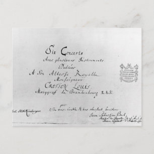 Carte Postale Concertos de Brandebourg, 1721