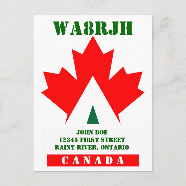 Carte Postale Concevez votre propre opérateur radio HAM QSL Op F (Devant)