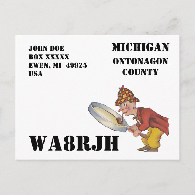 Carte Postale Concevez votre propre QSL HAM Radio Op loupe (Devant)