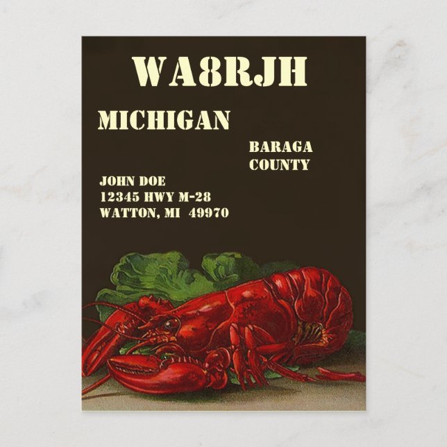 Carte Postale Concevez votre propre radioopérateur HAM QSL Op Wi (Devant)