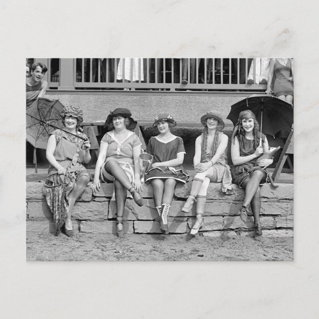 Carte Postale Concours de costumes de plage, 1921 (Devant)