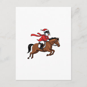 Carte Postale Concours de saut d'Obstacles Bonhomme de Neige Noë