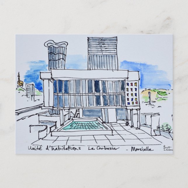 Carte Postale Conçu par Le Corbusier | Marseille, France (Devant)
