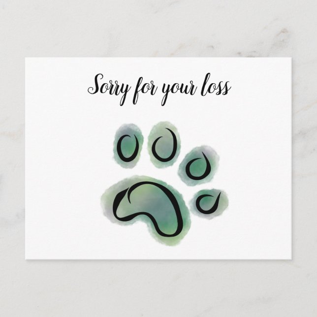 Carte Postale Condoléances pour la perte de votre animal  (Devant)