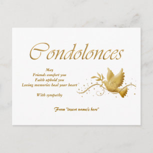 Carte Postale Condolence funéraire deuil