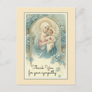 Carte Postale Condolence funéraire religieuse catholique Merci