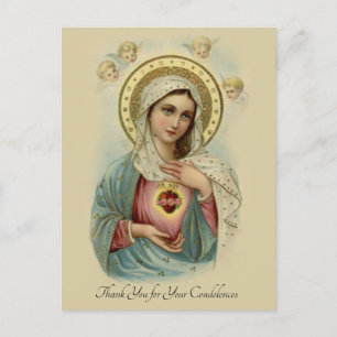 Carte Postale Condolence funéraire religieuse catholique Merci