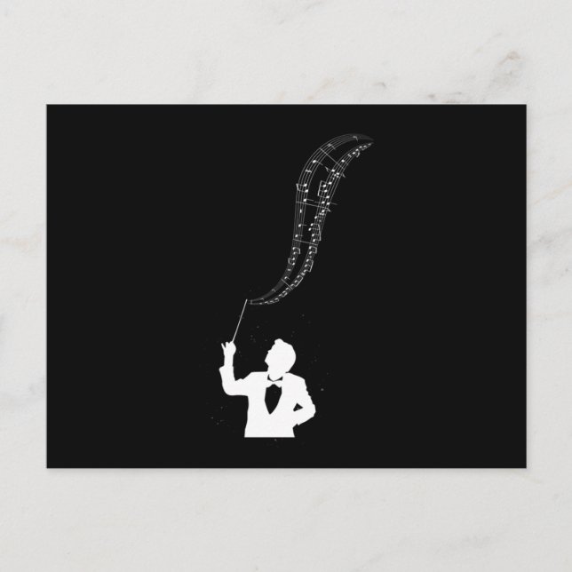Carte Postale Conductor Orchestra Classical Music Notes Cadeau (Devant)