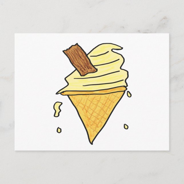Carte Postale Cône de crème glacée (Devant)
