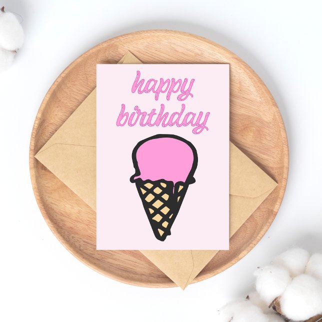Carte Postale Cône de glace - Joyeux Anniversaire (Créateur téléchargé)
