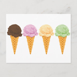Carte Postale cônes de crème glacée