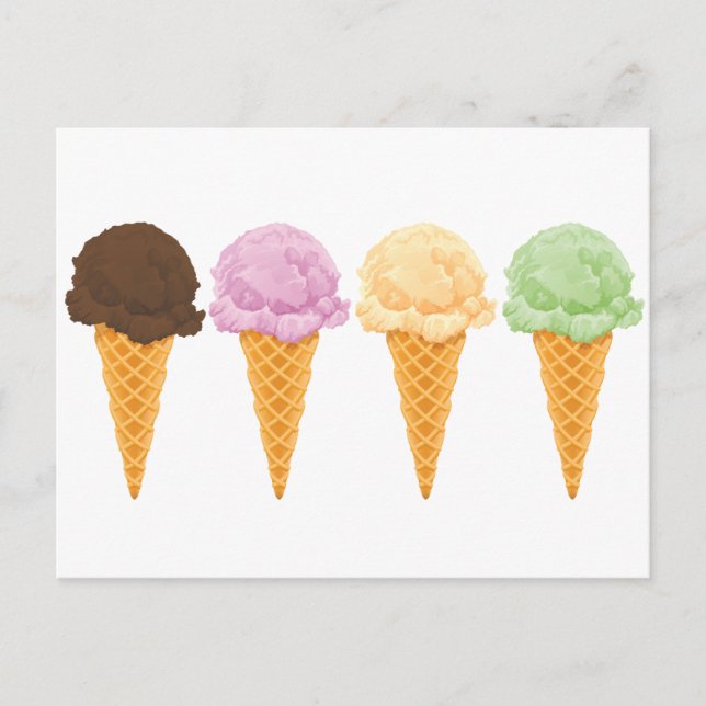 Carte Postale cônes de crème glacée (Devant)