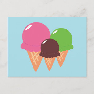 Carte Postale cônes de crème glacée