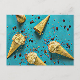 Carte Postale Cônes de gaufres à la glace