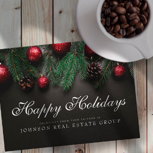 Carte Postale Cones de pin de Noël Joyeux voeux de vacances