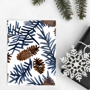 Carte Postale Cônes et branches de pin   Aquarelle Peinture hive