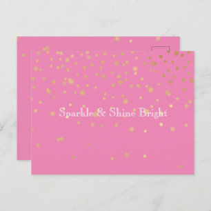 Carte Postale Confetti en or rose