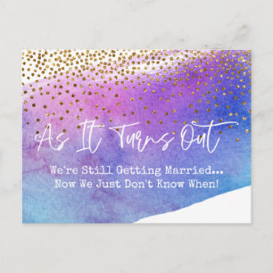 Carte Postale Confetti et aquarelle Sassy Mariage repoussé