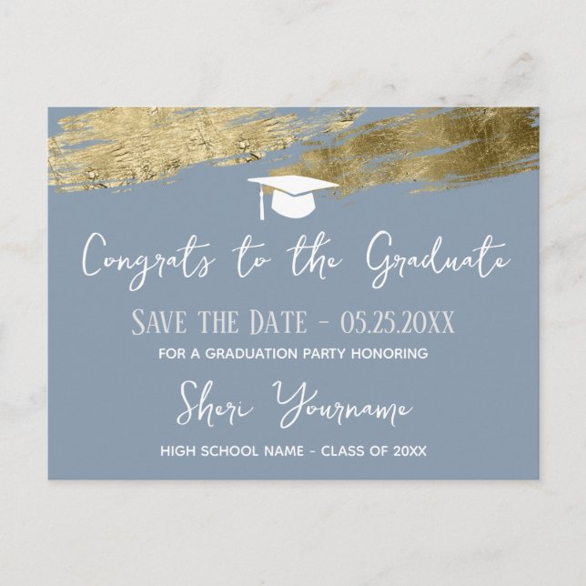 Carte Postale Confetti Graduation Party Enregistrer la date Invi (Devant)