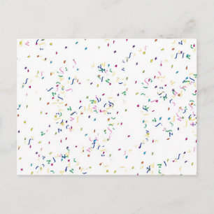 Carte Postale Confetti sur l'Arrière - plan blanc