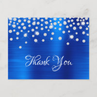 Confettis Diamant Argent Satin Foil Bleu Royal