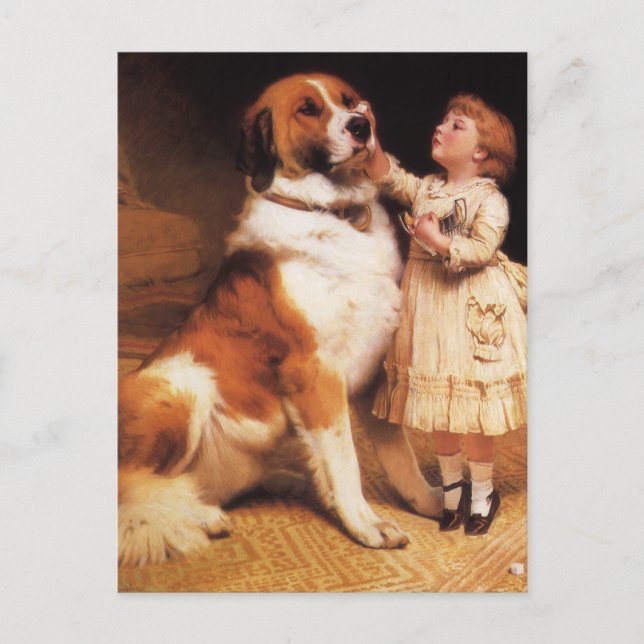 Carte Postale Confiance de Charles Burton Barber, Saint Bernard  (Devant)