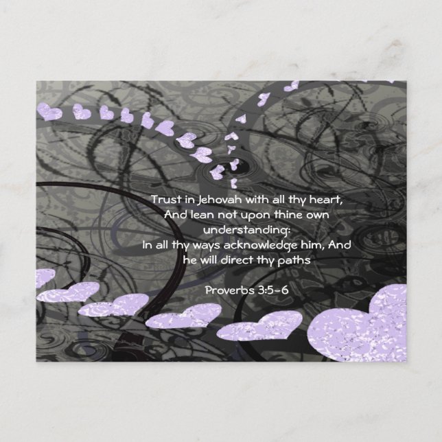 Carte Postale Confiance en Dieu avec tous vos proverbes de coeur (Devant)