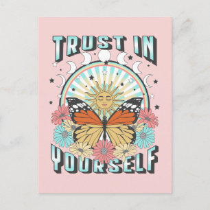 Carte Postale Confiance en soi   Soleil céleste et papillon