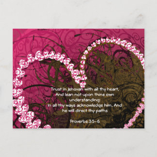 Carte Postale Confiez en Dieu de tout votre cœur Proverbes 3:5