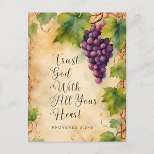 Carte Postale Confiez-vous en Dieu de tout votre cœur Proverbes