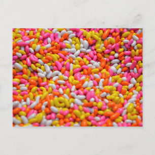 Carte Postale confiserie colorée de bonbons arc-en-ciel