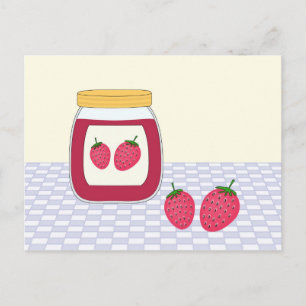 Carte Postale Confiture aux fraises maison