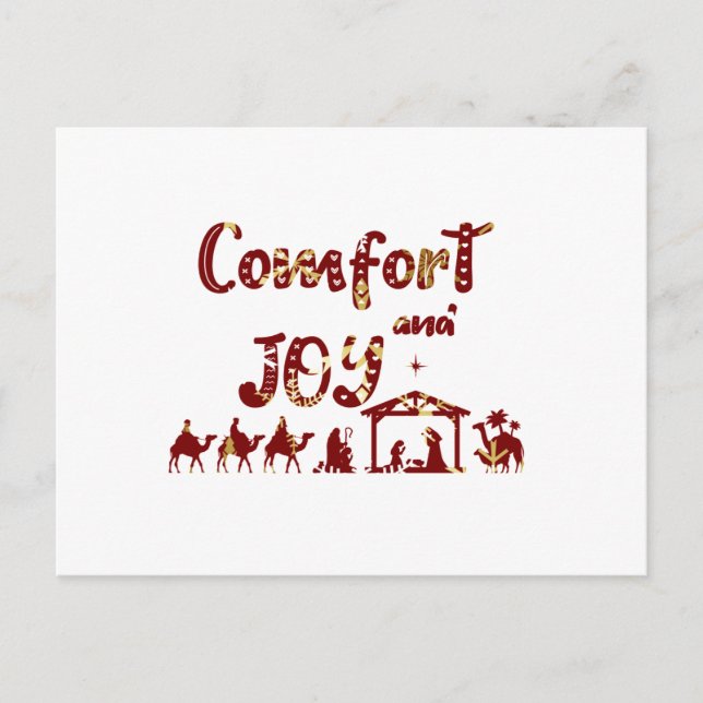 Carte Postale Confort Et Joie Nativité De Noël Chrétienne (Devant)