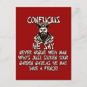 Carte Postale Confucius drôle dit