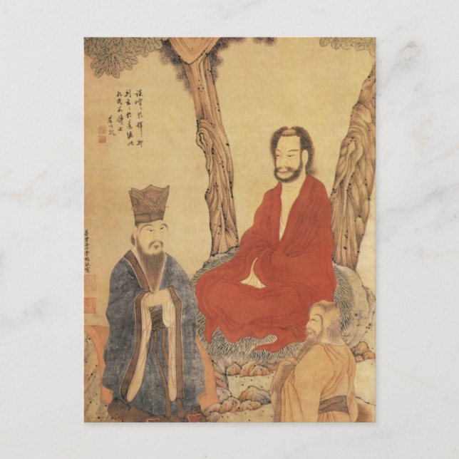 Carte Postale Confucius, Lao-tzu et Arhat bouddhiste (Devant)