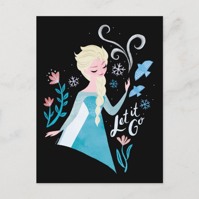Carte Postale Congelé 2 | Aquarelle Elsa "Let It Go" (Devant)