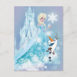 Carte Postale Congelé   Elsa et Olaf - Icy Glow