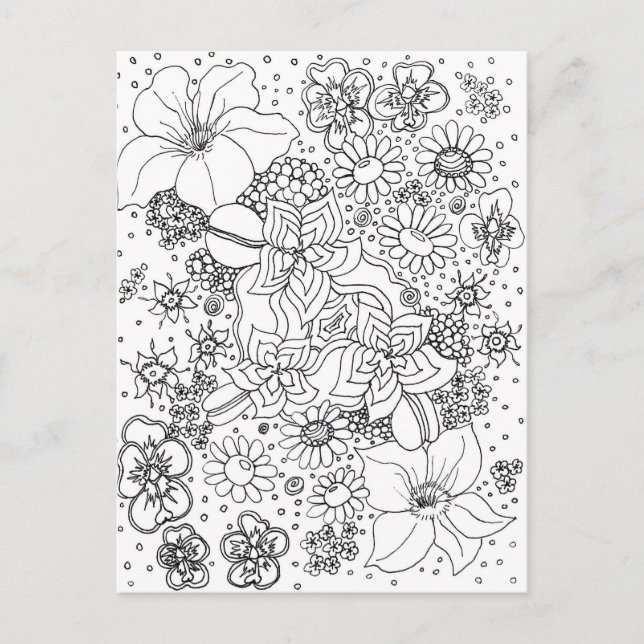 Carte Postale Conglomération de fleurs (Devant)