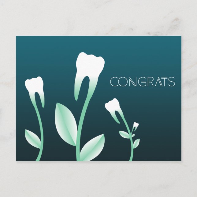 Carte Postale CONGRATS dents à fleurs (Devant)